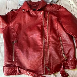 Red leather jacked